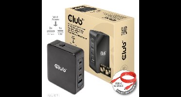 Club 3D Internationale reislader 140 Watt GaN-technologie oplader
