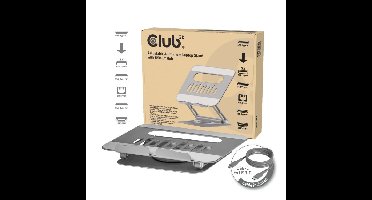 Club 3D CSV-2554 Verstelbare aluminium laptopstandaard met USB-C hub