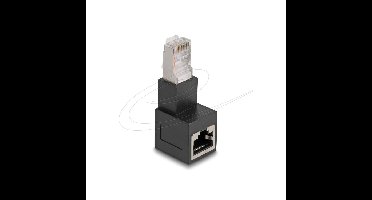 DeLOCK RJ45 plug to RJ45 jack Adapter Cat.6A 90° downwards angled