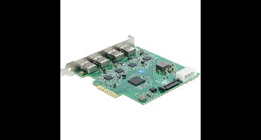 DeLOCK PCI Express x4 Card to 4 x USB 5 Gbps USB Type-A Quad Channel interface kaart