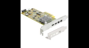 DeLOCK PCI Express x4 Card to 2 x external USB Type-C 40 Gbps (DP Alt Mode) female interface kaart