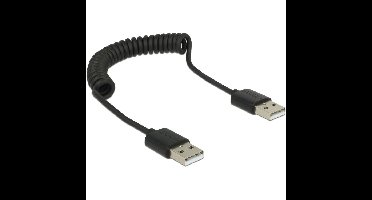 DeLOCK USB-A 2.0 kabel (male/male), spiraalkabel