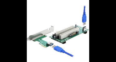 DeLOCK PCIe x1 naar 2x PCI 32 Bit slot riser card