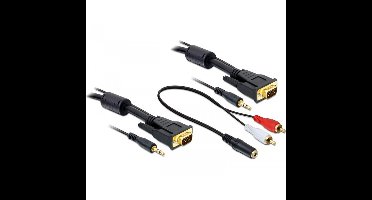 DeLOCK Cable VGA + Sound 5m male-male kabel