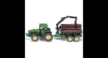 SIKU Tractor met boomstam aanhangwagen modelvoertuig