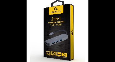 A-CM-COMBO2-01 USB Type-C 2-in-1 multi-port adapter met HDMI en USB hub