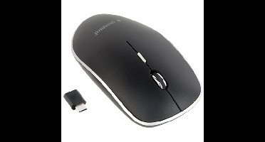 MUSW-4BSC-01 draadloze stille optische muis 1600 DPI met USB-C en USB nano ontvanger
