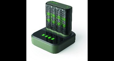USB Snellader met Dock voor AA/AAA Batterijen + 4x AA 2600mAh oplaadbare batterijen