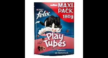 5x Felix Kattensnack Play Tubes Kalkoen - Ham 180 gr