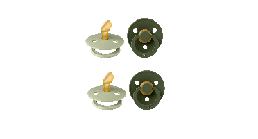 BIBS - Pacifier Colour 2 PACK Latex - Sage/Hunter Green - Size 1 (Bundle)
