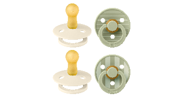 BIBS - Pacifier Studio Colour 4 Pack - Pin Ivory Vanilla Mix/Pin Sage Mix - Size 2