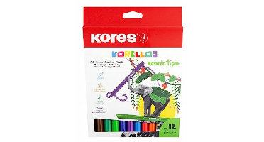 Kores – Conical Tip Markers – 12 Pack (729043)