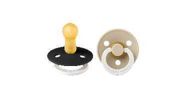 BIBS - Pacifier Colour 2 PACK - Black GLOW/Vanilla GLOW - Size 2