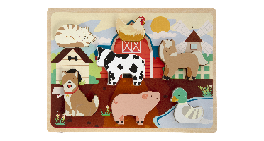 Moxy - 3D Wooden Puzzle, 7 pcs - Farm