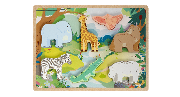 Moxy - 3D Wooden Puzzle, 7 pcs - Jungle