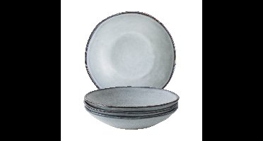 Dutch Rose Organic set 4 borden diep 23,5 cm blauw