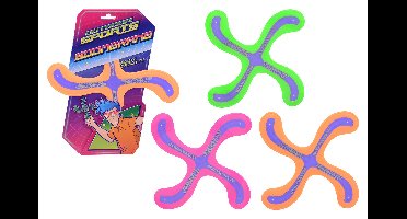 Outdoor Fun boomerang op kaart, 3 assorti