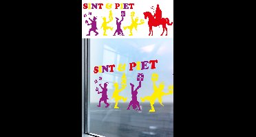 Raamstickers sinterklaas gekleurde cadeautjes