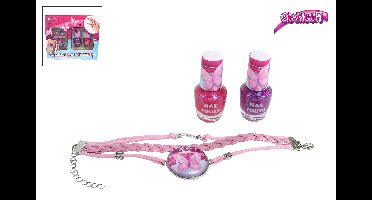 Glamour giftset nagellak 2x5ml en armbandje 2ass