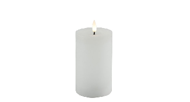 Stompkaars rustiek LED rond Lyon M wit hoogte 12 x 7,5 cm