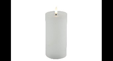 Stompkaars rustiek LED rond Lyon L wit hoogte 15 x 7,5 cm