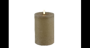 Stompkaars rustiek LED rond Lyon M beige hoogte 15 x 10 cm