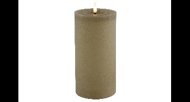 Stompkaars rustiek LED rond Lyon L beige hoogte 20 x 10 cm