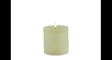 Stompkaars rustiek LED rond Lyon S creme hoogte 10 x 10 cm
