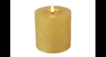 Stompkaars rustiek LED rond Lyon S goud hoogte 10 x 10 cm
