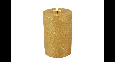 Stompkaars rustiek LED rond Lyon M goud hoogte 15 x 10 cm