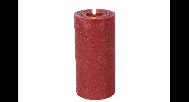 Stompkaars rustiek LED rond Lyon L rood hoogte 20 x 10 cm