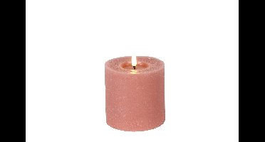 Stompkaars rustiek LED rond Lyon S roze hoogte 10 x 10 cm