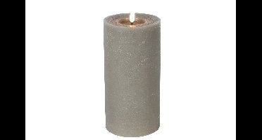 Stompkaars rustiek LED rond Lyon L grijs hoogte 20 x 10 cm