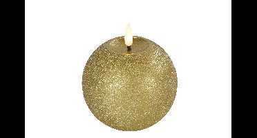 Bolkaars LED rustiek rond Lyon M goud hoogte 11 x 10 cm