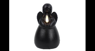 Engel kaars LED Lyon L zwart hoogte 14,5 x 8,5 cm