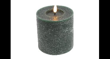 Stompkaars rustiek LED rond Lyon S donkergroen hoogte 10 x 10 cm