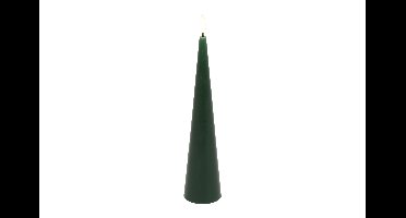 Kegelkaars rustiek LED Lyon S donkergroen hoogte 24,5 x 5 cm