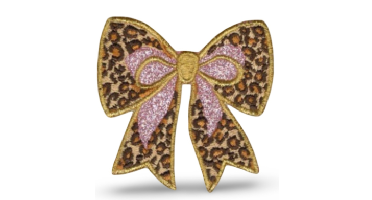 Embleem strik panter met roze