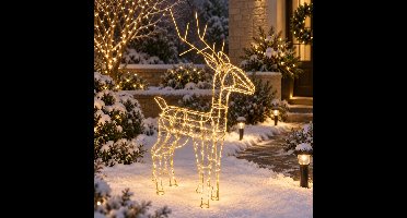 Feeric Lights & Christmas Verlichte rendier - goud - 75 cm - 600 leds