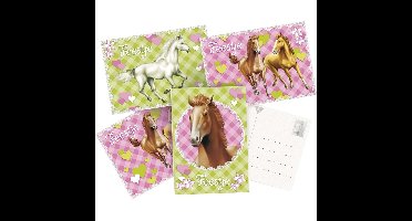 Kinderfeestje uitnodigingen - Paarden themafeest - 12x kaarten