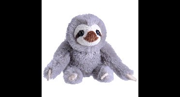 Wild Republic Pluche knuffel dieren Luiaard - grijs - 13 cm