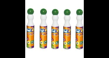 5x Ronde groene stift/marker voor bingo 43 ml