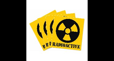 Bellatio Decorations Halloween Radioactive Gevaar Stickers - 5x stuks