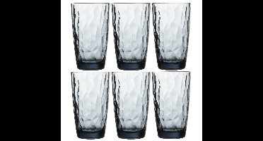 Bormioli Rocco Tumbler drinkglas - 6x - blauw - 470 ml - sap/water/drinkglazen