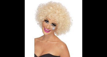 Carnaval verkleed Mega afro pruik - blond - krullen - dames - Seventies