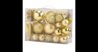 Cosy & Trendy Kerstballen - 53-delig - goud - ornamenten en piek - kerstversiering