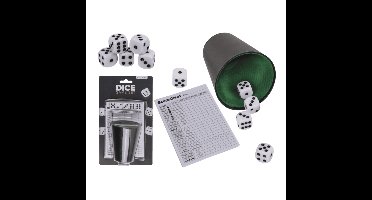 Dobbelspel met beker - inclusief 6x dobbelstenen en scoreblok - spel