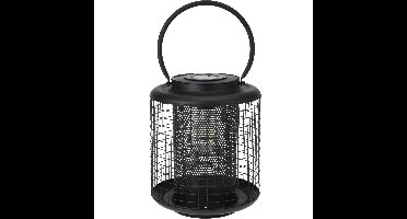Excellent houseware Lantaarn - solar - LED - rond - zwart - 22 cm