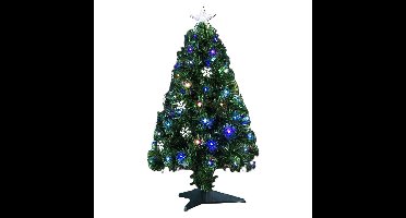 Fiber optic kerstboom- met verlichting en piek - LED - H90 cm - 74 lampjes - kunstboom
