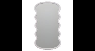 H&S Collection Spiegel / Wandspiegel - wave - wit - 55 x 30 cm - decoratief - golfvorm